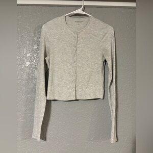 Abercrombie & Fitch Light Gray Button Down Shirt